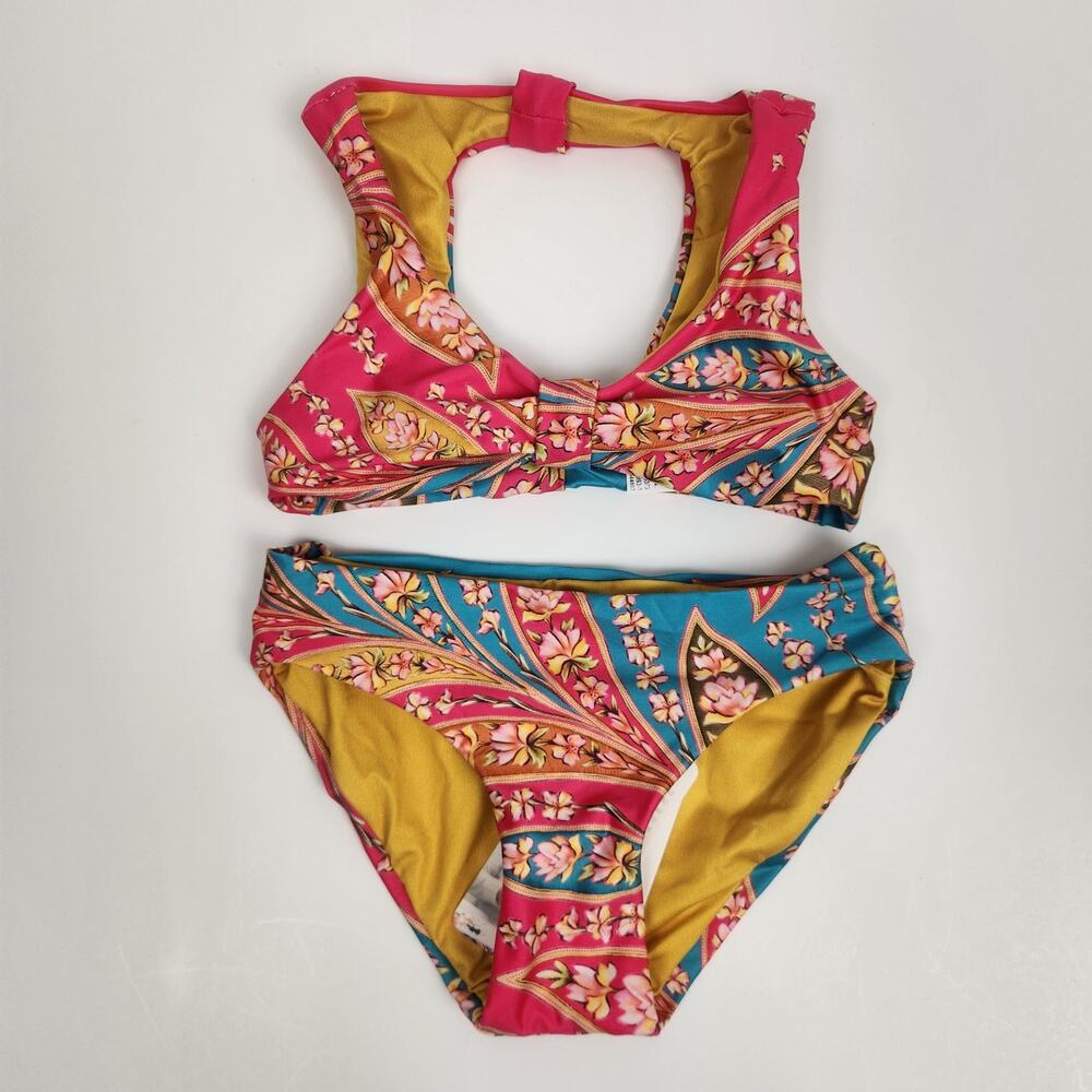 Agua Bendita Sabrina Bikini Set Kids Size 2 in Lula Print NWOT